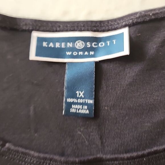 Karen Scott Woman Lot Of 3 Short Sleeve Scoop Neck Knit Tops Size 1X - Picture 8 of 15